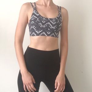 Maaji Blue Patterned Front Pocket Sport Bra